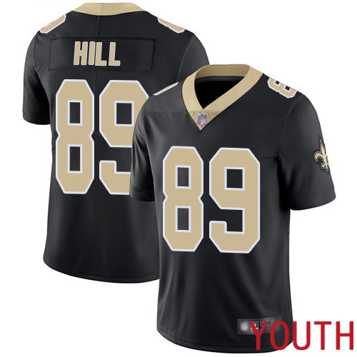 New Orleans Saints Limited Black Youth Josh Hill Home Jersey NFL Football #89 Vapor Untouchable Jersey->youth nfl jersey->Youth Jersey